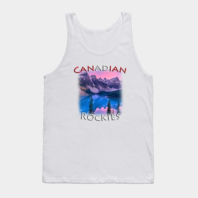 Canadian Rockies - Moraine Lake sunset Tank Top by TouristMerch